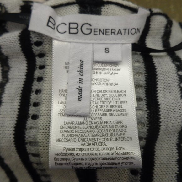 BCBGENERATION Black and White Striped Cardi-Wrap - Picture 7 of 7